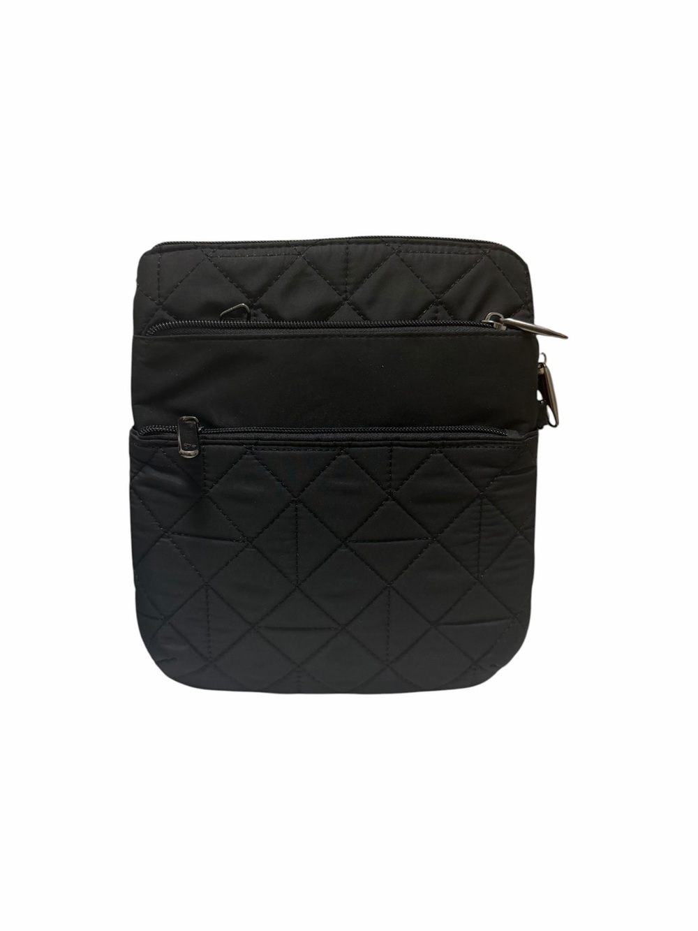 Travelon Solid Black Cotton Quilted Crossbody